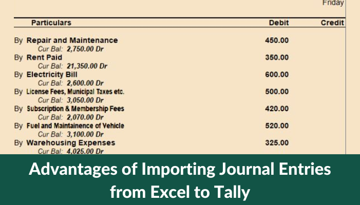 Advantages of Importing Journal Entries from Excel to Tally